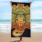 Indian Tribal Spiritual Elephant Print Beach Towel