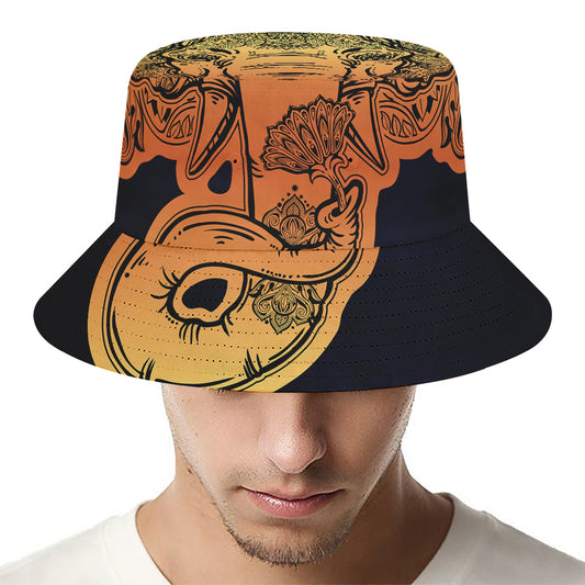 Indian Tribal Spiritual Elephant Print Bucket Hat