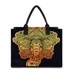 Indian Tribal Spiritual Elephant Print Canvas Tote Bag