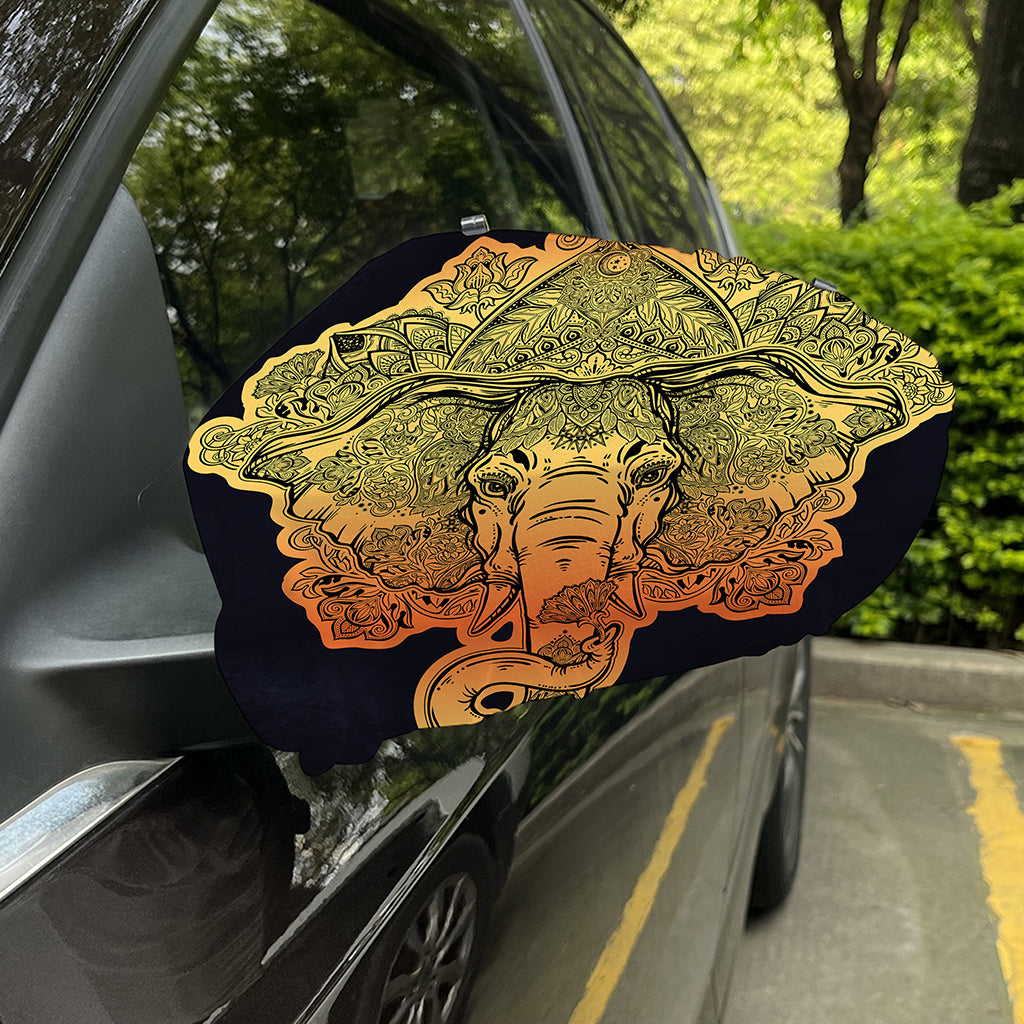 Indian Tribal Spiritual Elephant Print Car Side Mirror Covers