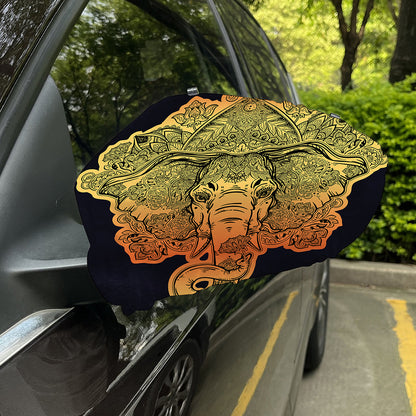 Indian Tribal Spiritual Elephant Print Car Side Mirror Covers