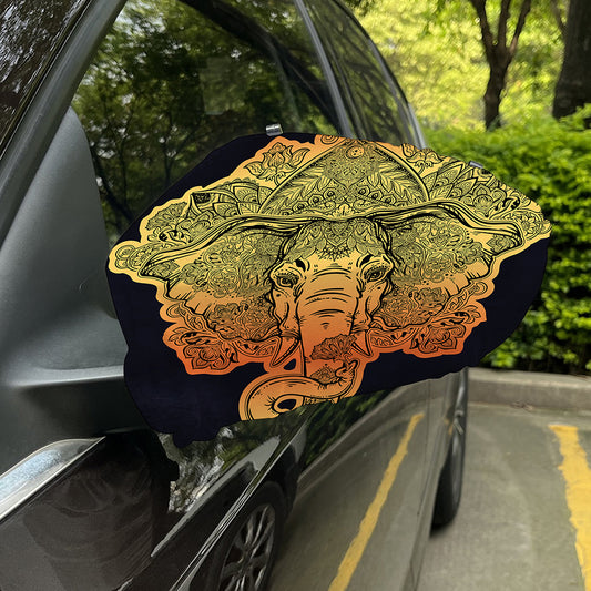 Indian Tribal Spiritual Elephant Print Car Side Mirror Covers