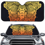 Indian Tribal Spiritual Elephant Print Car Windshield Sun Shade