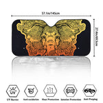 Indian Tribal Spiritual Elephant Print Car Windshield Sun Shade