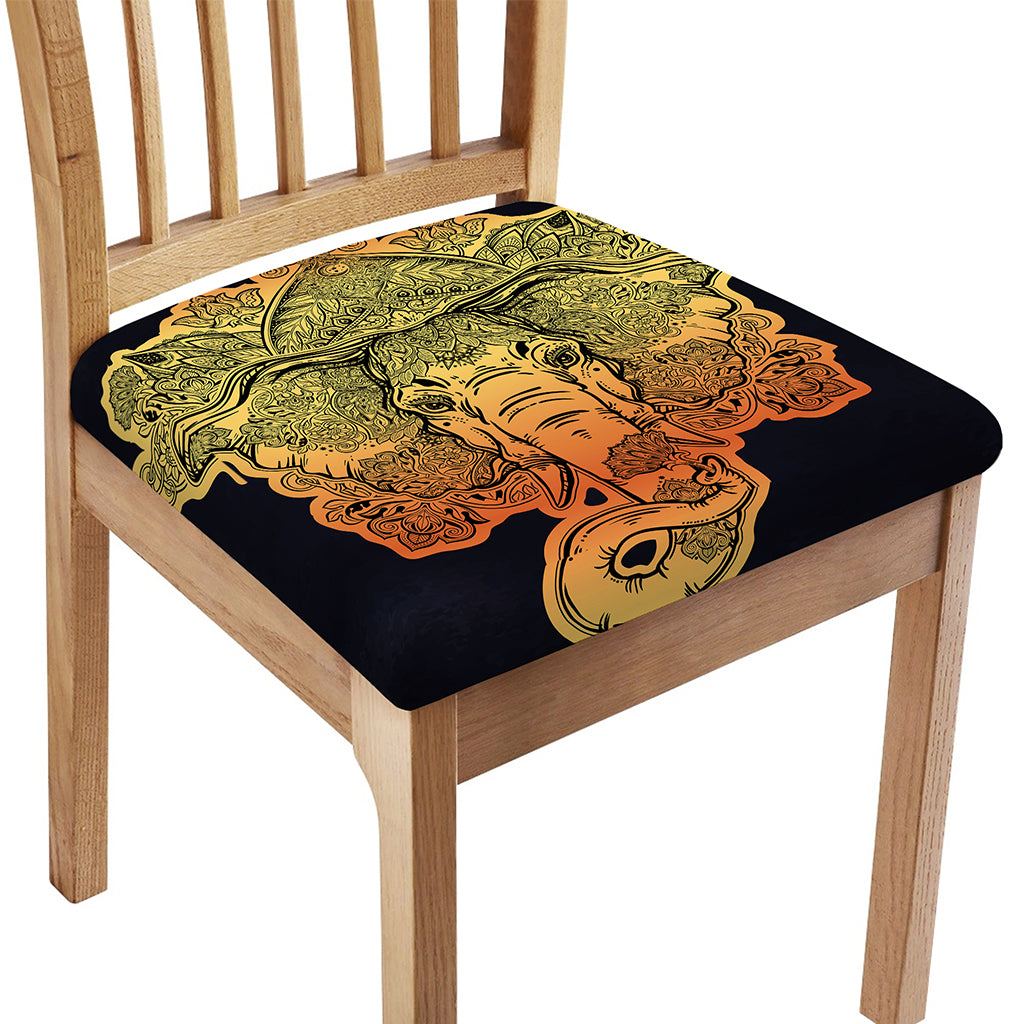 Indian Tribal Spiritual Elephant Print Chair Cushion Cover