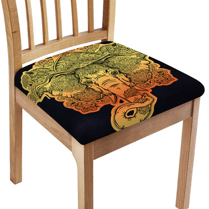 Indian Tribal Spiritual Elephant Print Chair Cushion Cover