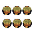 Indian Tribal Spiritual Elephant Print Coaster Set