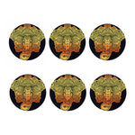 Indian Tribal Spiritual Elephant Print Coaster Set