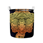 Indian Tribal Spiritual Elephant Print Collapsible Laundry Basket