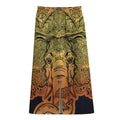 Indian Tribal Spiritual Elephant Print Cotton Front Slit Maxi Skirt