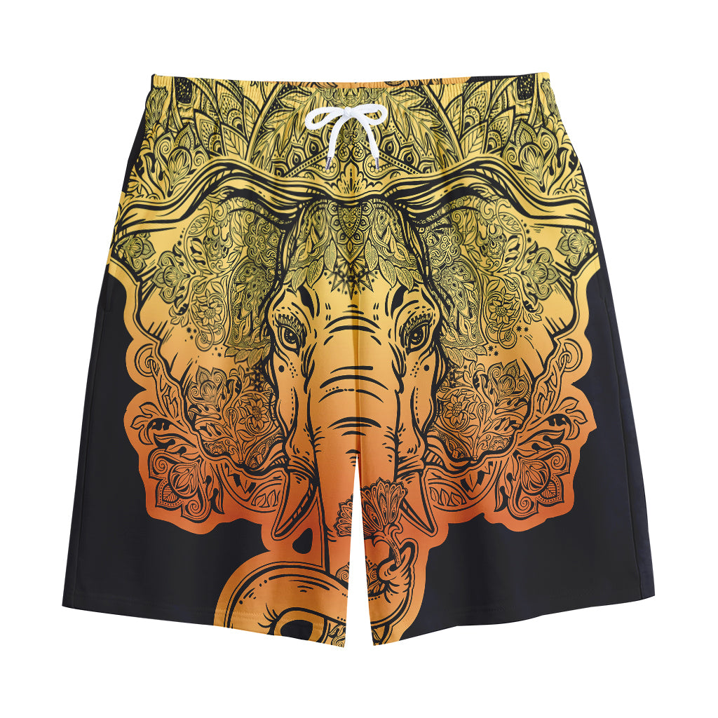 Indian Tribal Spiritual Elephant Print Cotton Shorts