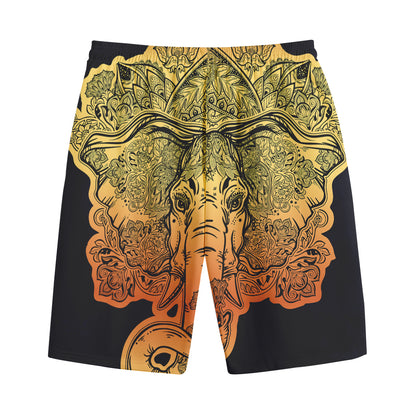 Indian Tribal Spiritual Elephant Print Cotton Shorts