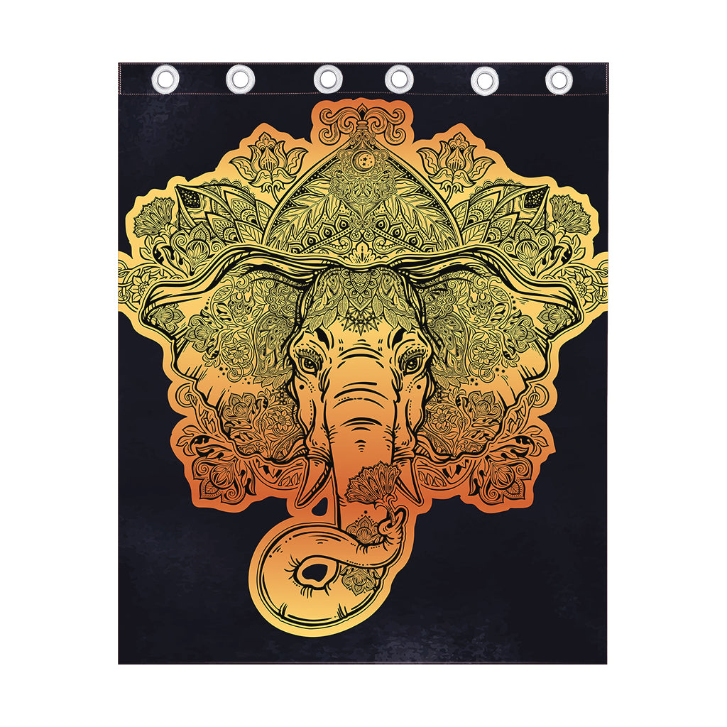 Indian Tribal Spiritual Elephant Print Curtain