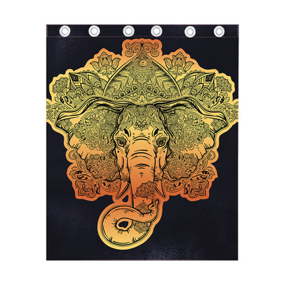 Indian Tribal Spiritual Elephant Print Curtain