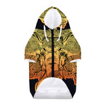 Indian Tribal Spiritual Elephant Print Dog Zip Up Hoodie