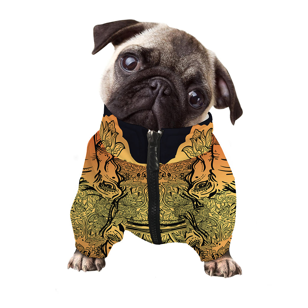 Indian Tribal Spiritual Elephant Print Dog Zip Up Jacket