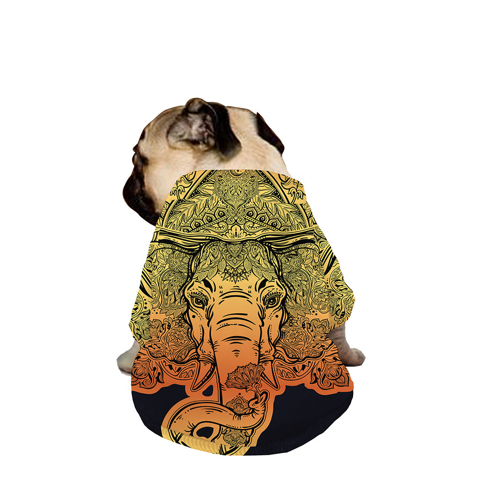 Indian Tribal Spiritual Elephant Print Dog Zip Up Jacket