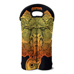 Indian Tribal Spiritual Elephant Print Double Neoprene Wine Tote