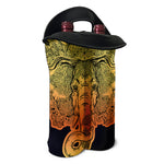 Indian Tribal Spiritual Elephant Print Double Neoprene Wine Tote