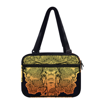 Indian Tribal Spiritual Elephant Print Double Strap Bible Bag
