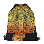 Indian Tribal Spiritual Elephant Print Drawstring Bag