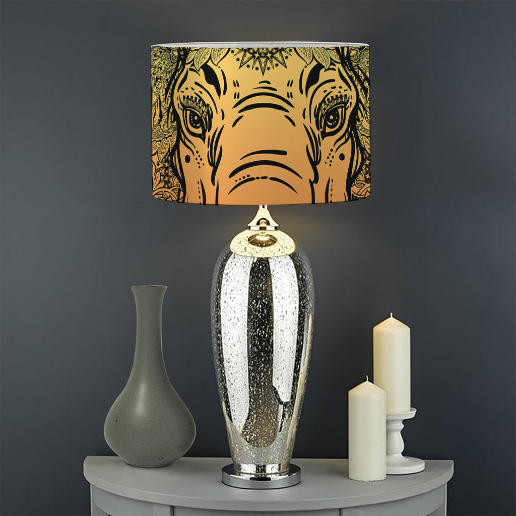 Indian Tribal Spiritual Elephant Print Drum Lamp Shade