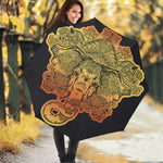 Indian Tribal Spiritual Elephant Print Foldable Umbrella