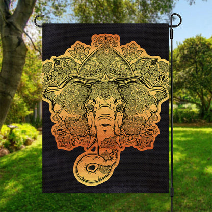Indian Tribal Spiritual Elephant Print Garden Flag