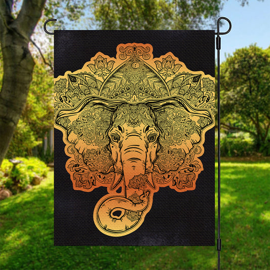 Indian Tribal Spiritual Elephant Print Garden Flag