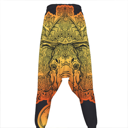 Indian Tribal Spiritual Elephant Print Hammer Pants