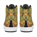 Indian Tribal Spiritual Elephant Print High Top Leather Sneakers
