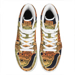 Indian Tribal Spiritual Elephant Print High Top Leather Sneakers