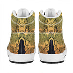 Indian Tribal Spiritual Elephant Print High Top Leather Sneakers