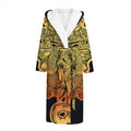 Indian Tribal Spiritual Elephant Print Hooded Bathrobe