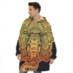 Indian Tribal Spiritual Elephant Print Hoodie Blanket