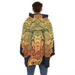 Indian Tribal Spiritual Elephant Print Hoodie Blanket
