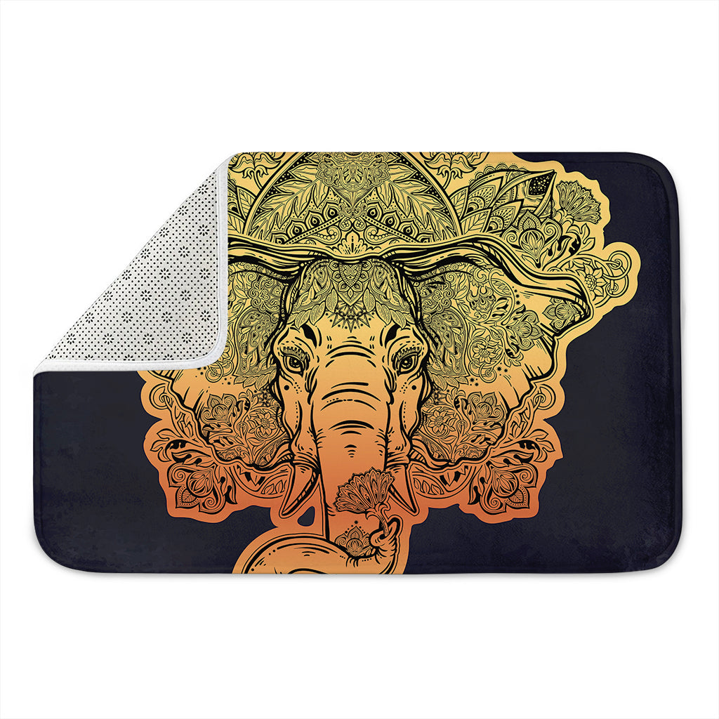 Indian Tribal Spiritual Elephant Print Indoor Door Mat