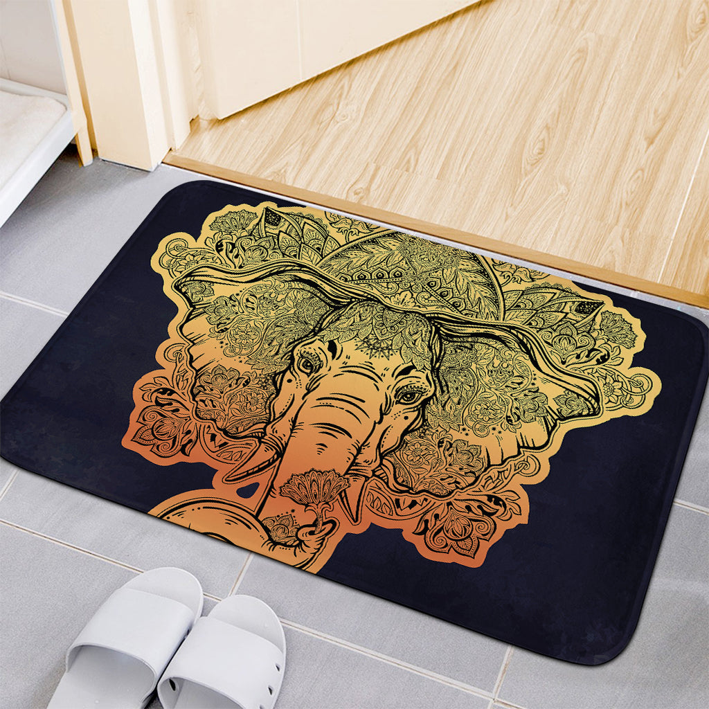 Indian Tribal Spiritual Elephant Print Indoor Door Mat