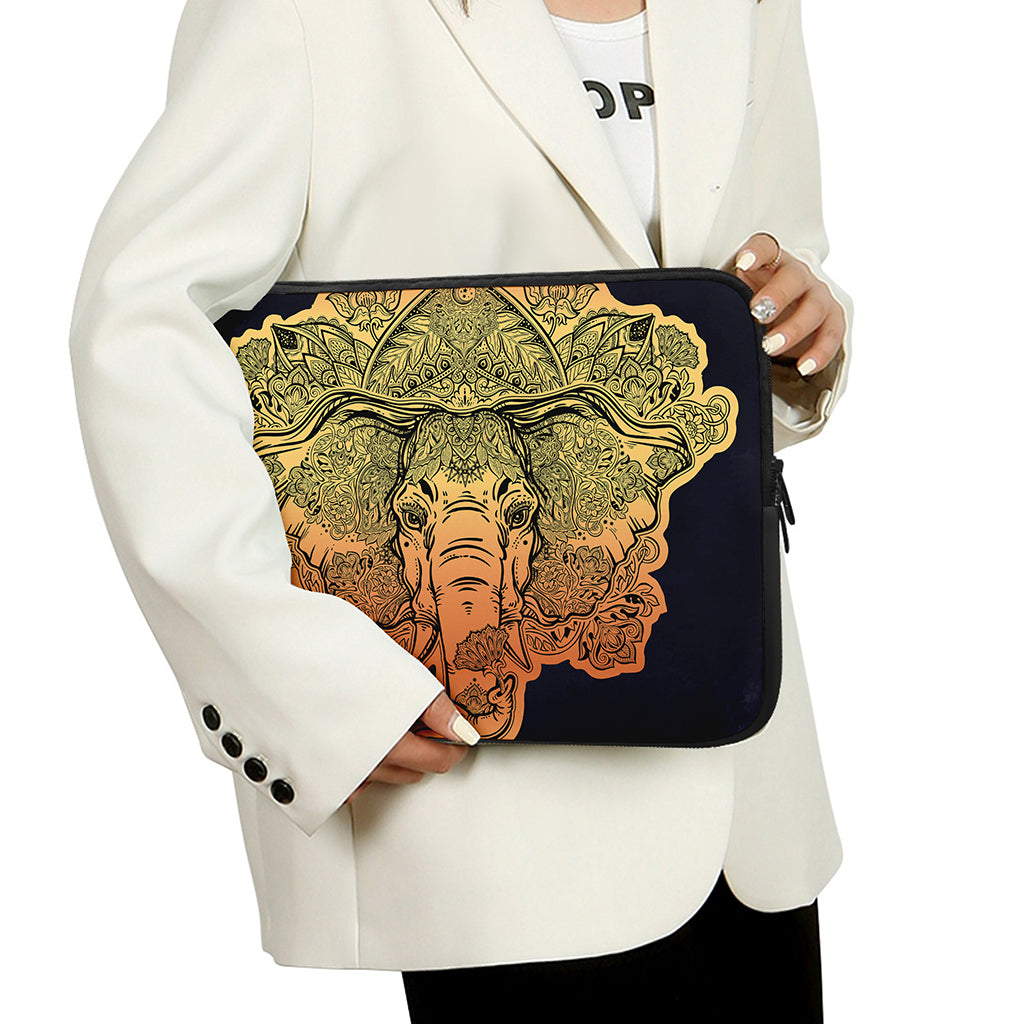 Indian Tribal Spiritual Elephant Print Laptop Sleeve