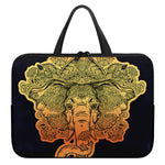 Indian Tribal Spiritual Elephant Print Laptop Sleeve With Handle
