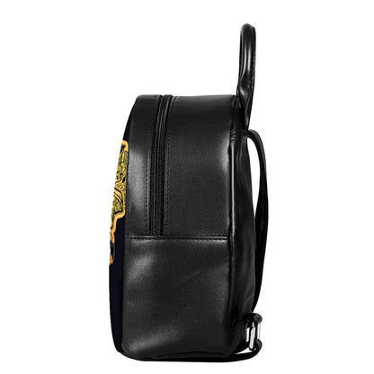 Indian Tribal Spiritual Elephant Print Leather Backpack