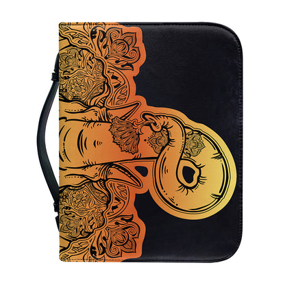 Indian Tribal Spiritual Elephant Print Leather Bible Cover