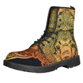 Indian Tribal Spiritual Elephant Print Lace-Up Boots