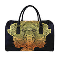 Indian Tribal Spiritual Elephant Print Leather Duffel Bag