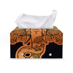 Indian Tribal Spiritual Elephant Print Leather Tissue Box Cover