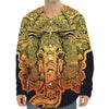 Indian Tribal Spiritual Elephant Print Long Sleeve Baseball Jersey