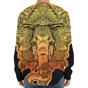 Indian Tribal Spiritual Elephant Print Long Sleeve Baseball Jersey