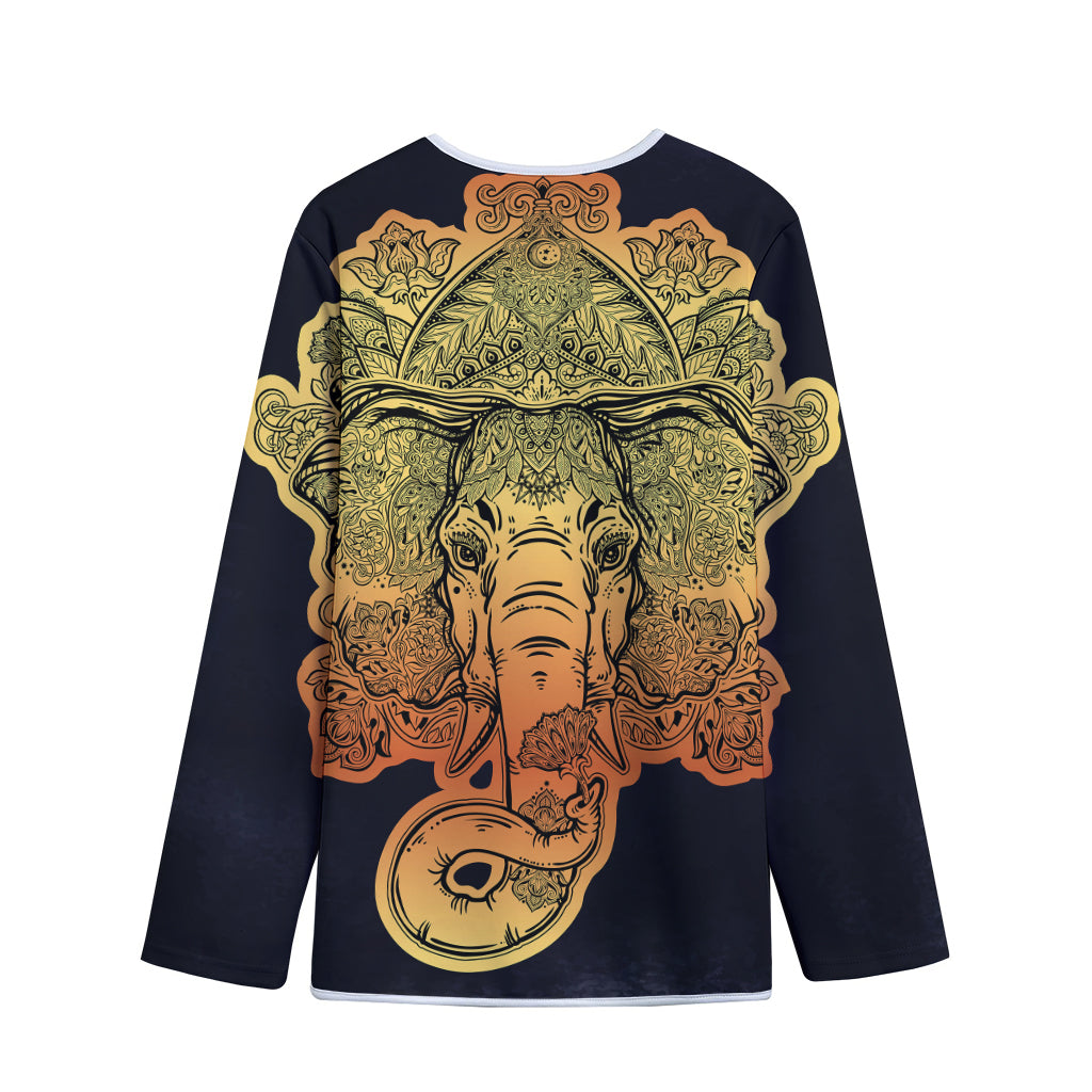 Indian Tribal Spiritual Elephant Print Long Sleeve Short Coat