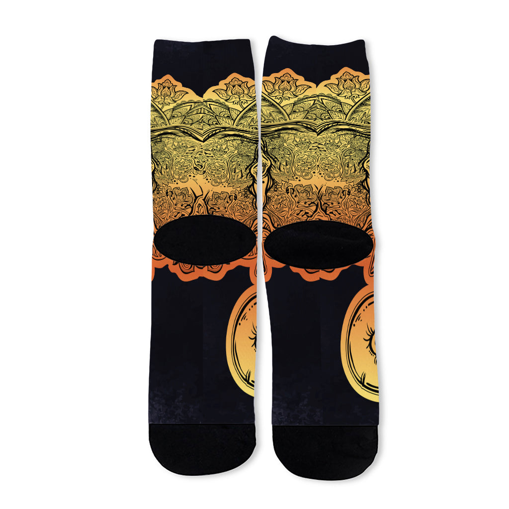 Indian Tribal Spiritual Elephant Print Long Socks
