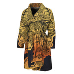 Indian Tribal Spiritual Elephant Print Men's Bathrobe